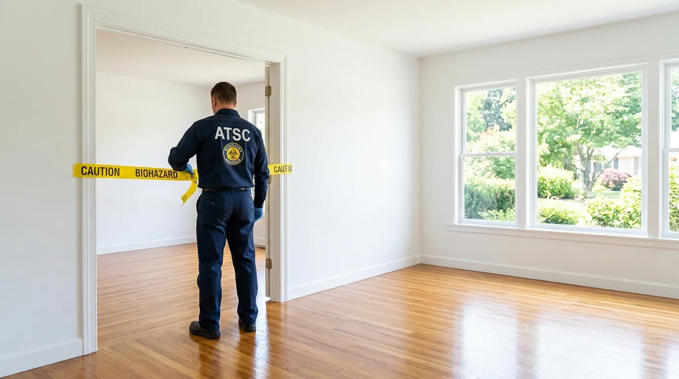 Certified biohazard cleanup crew performing Decomposition Cleanup in Rosedale